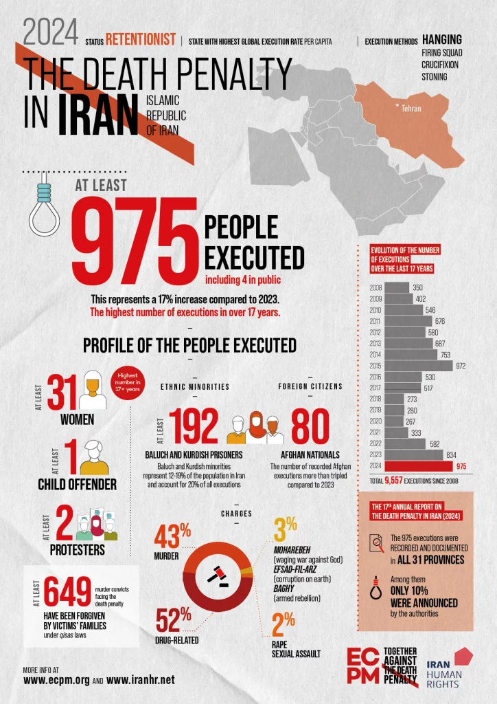 Infographics - The death penalty in Iran (2024, English version)