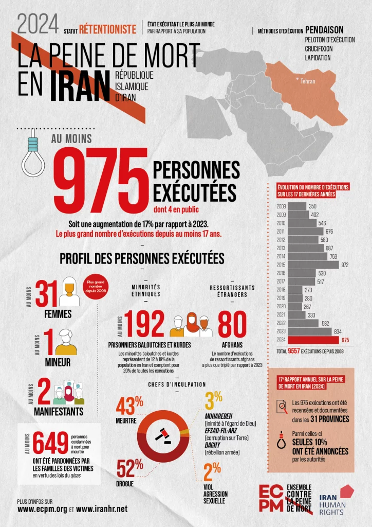 Infographie - La peine de mort en Iran (2024, version française)